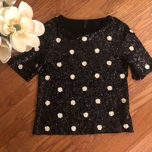 Jcrew sequin short sleeve top worn 1 time!